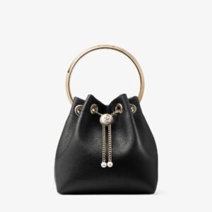 JIMMY CHOO BON BON
Biker Leather Black Bag With Pearl Closure