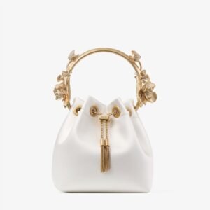 JIMMY CHOO BON BON
Ivory Satin Flower Bag
