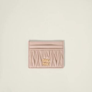 Matelassé nappa leather card holder