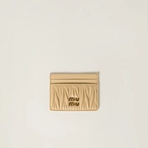 Matelassé nappa leather card holder