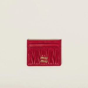 Matelassé nappa leather card holder