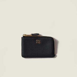 Matelassé nappa leather card holder
