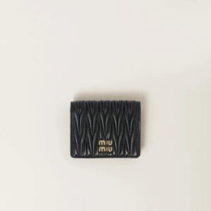 Small matelassé nappa leather wallet