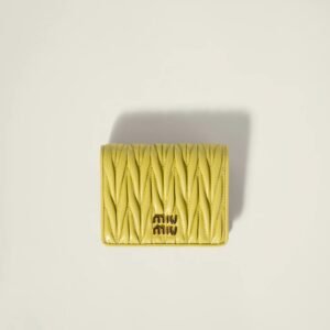 Small matelassé nappa leather wallet