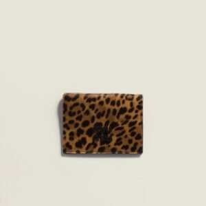 Printed leather envelope card holder