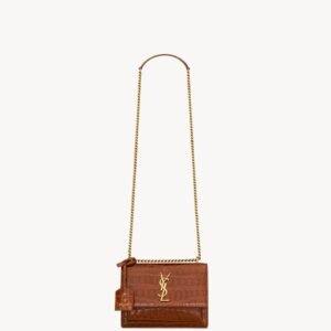 SUNSET SMALL IN CROCODILE EMBOSSED LEATHER
DARK BEIGE