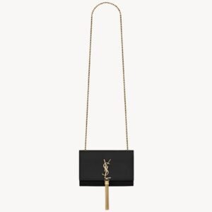 KATE SMALL TASSEL IN GRAIN DE POUDRE EMBOSSED LEATHER
BLACK