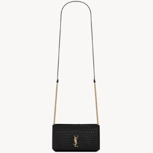 CASSANDRE PHONE HOLDER IN SHINY CROCODILE-EMBOSSED LEATHER
BLACK