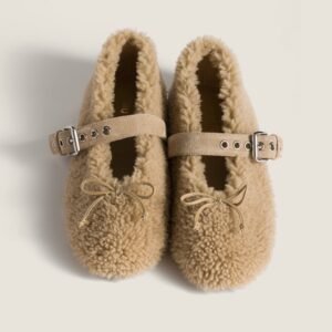 Shearling ballerinas