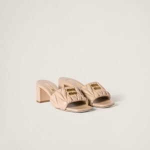 Matelassé nappa leather slides