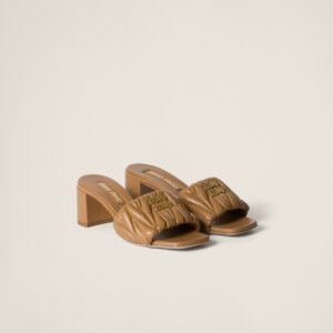 Matelassé nappa leather slides