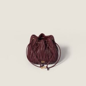 Matelassé nappa leather pouch