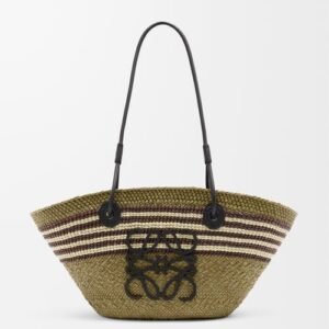 Small Anagram Basket in iraca palm and calfskin