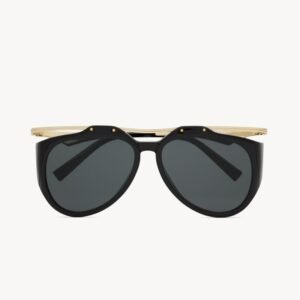 SL M137 AMELIA
BLACK AND LIGHT GOLD
aviator sunglasses with floating injection frames, a metal top bar, and nylon lenses
