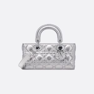 Small Lady D-Joy Bag
Silver-Tone Metallic Cannage Calfskin