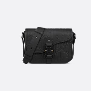 Small Saddle Messenger Bag with Flap
Black Dior Gravity Leather and Black Grained Calfskin