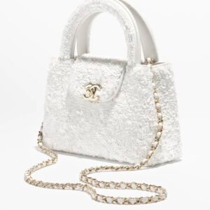 MINI SHOPPING BAG
 
Sequins & Gold-Tone Metal 
White
