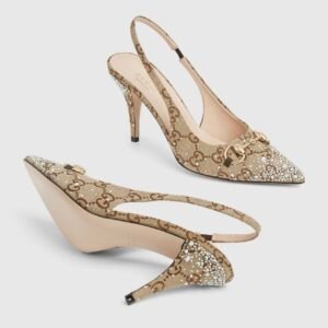 Women's slingback pump with crystal Horsebit