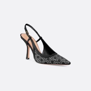 Dior Capture Slingback Pump
Black Satin with Silver-Tone Strass Cannage Motif