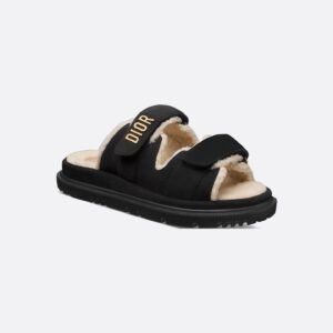 Dioract Slide
Black Suede Goatskin