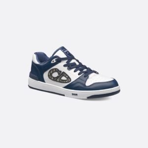 B57 Dribble Low-Top Sneaker
Navy Blue and White Smooth Calfskin with Beige and Black Dior Oblique Jacquard