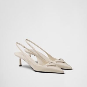 Patent leather slingback pumps