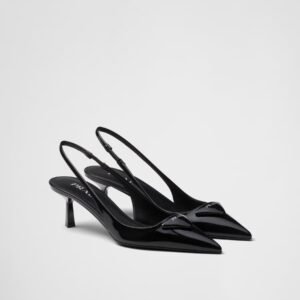 Patent leather slingback pumps