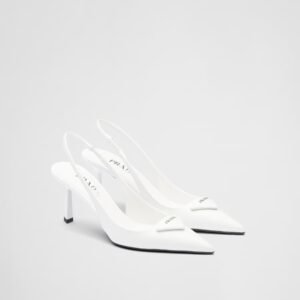 Brushed leather slingback pumps