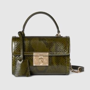 Padlock python small top handle bag
Variation
forest green