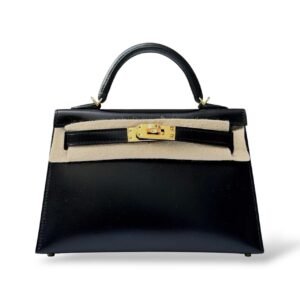 Hermes Kelly Mini Black Box GHW