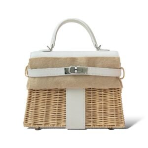Hermes Kelly Mini Blanc/Naturel Picnic/Swift PHW