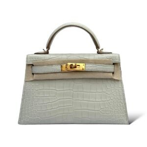 Hermes Kelly Mini Beton Matte Croco GHW