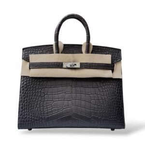 Hermes Birkin 25 Graphite Matte Sellier Alligator PHW