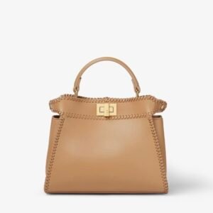Peekaboo Mini
Cappuccino brown leather bag with threading