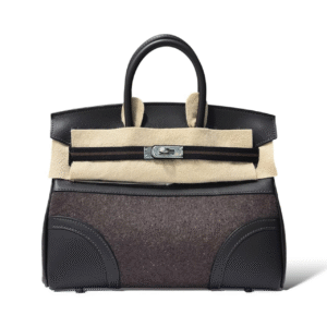 Hermes Birkin 25 Go Team Ebene Swift Calfskin/Wool Felt PHW