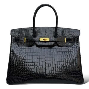 Hermes Birkin 35 Bleu Marine Croco GHW
