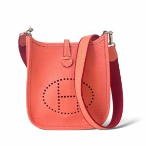 Hermes Mini Evelyne Flamingo PHW