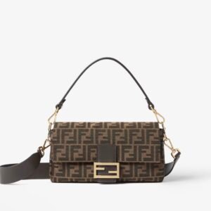 Baguette
Tobacco brown FF jacquard fabric bag