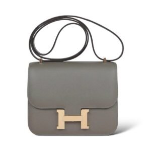 Hermes Constance 18 Mirror Gris Meyer/Gris Pale Evercolor PBHW