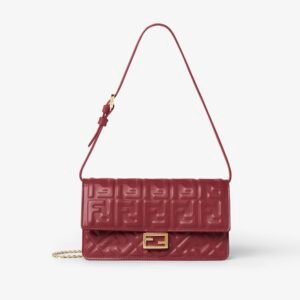 Wallet On Chain Baguette
Burgundy nappa leather wallet with FF motif