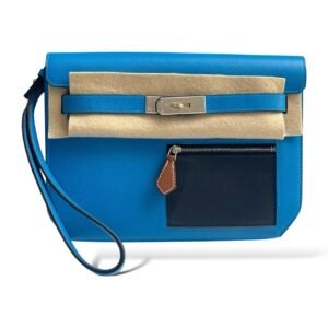 Hermes Depeche Colormatic Bleu Hydra/Black/Fauve Evercolor PHW