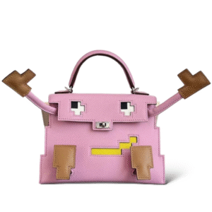 Hermes Kelly Doll Picto Mauve Sylvestre, Chai and Lime PHW