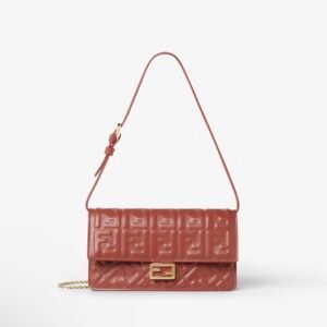 Wallet On Chain Baguette
Sienna brown nappa leather wallet with FF motif