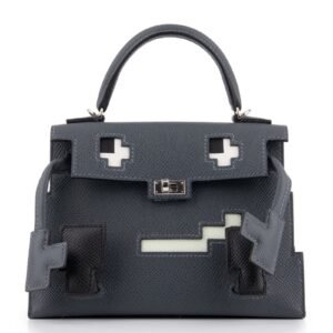 Hermès Kelly Doll Epsom Gris Misty / Vert Fizz PHW