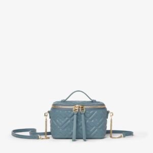 Fendi Vanity
Mercury blue nappa leather mini-bag with FF motif