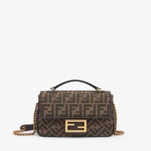 Baguette Chain Midi
Brown FF jacquard fabric bag