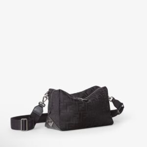 Squared FF Fendi Lui Medium
Black leather and black FF Nylon bag