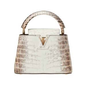Louis Vuitton Mini Capucines handbag in white matte Himalaya crocodile skin