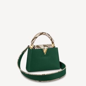 Louis Vuitton Capucines Mini bag in green leather and python skin