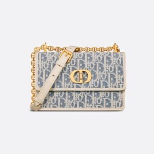 Miss Caro Mini Bag
Blue Dior Oblique Chambray with Raffia Effect and Light Biscuit Smooth Calfskin